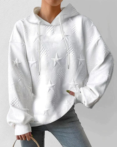 Women's White Knit Hoodie | Long Sleeves 2