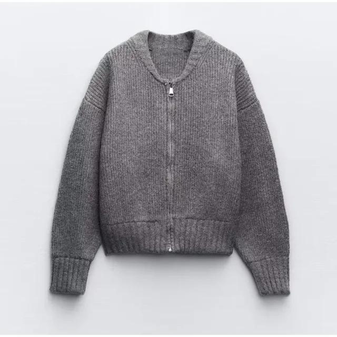 Women's Zip-Up Knitted Warm Cardigan | Cozy 0