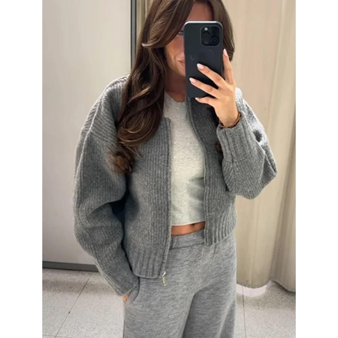 Women's Zip-Up Knitted Warm Cardigan | Cozy 1