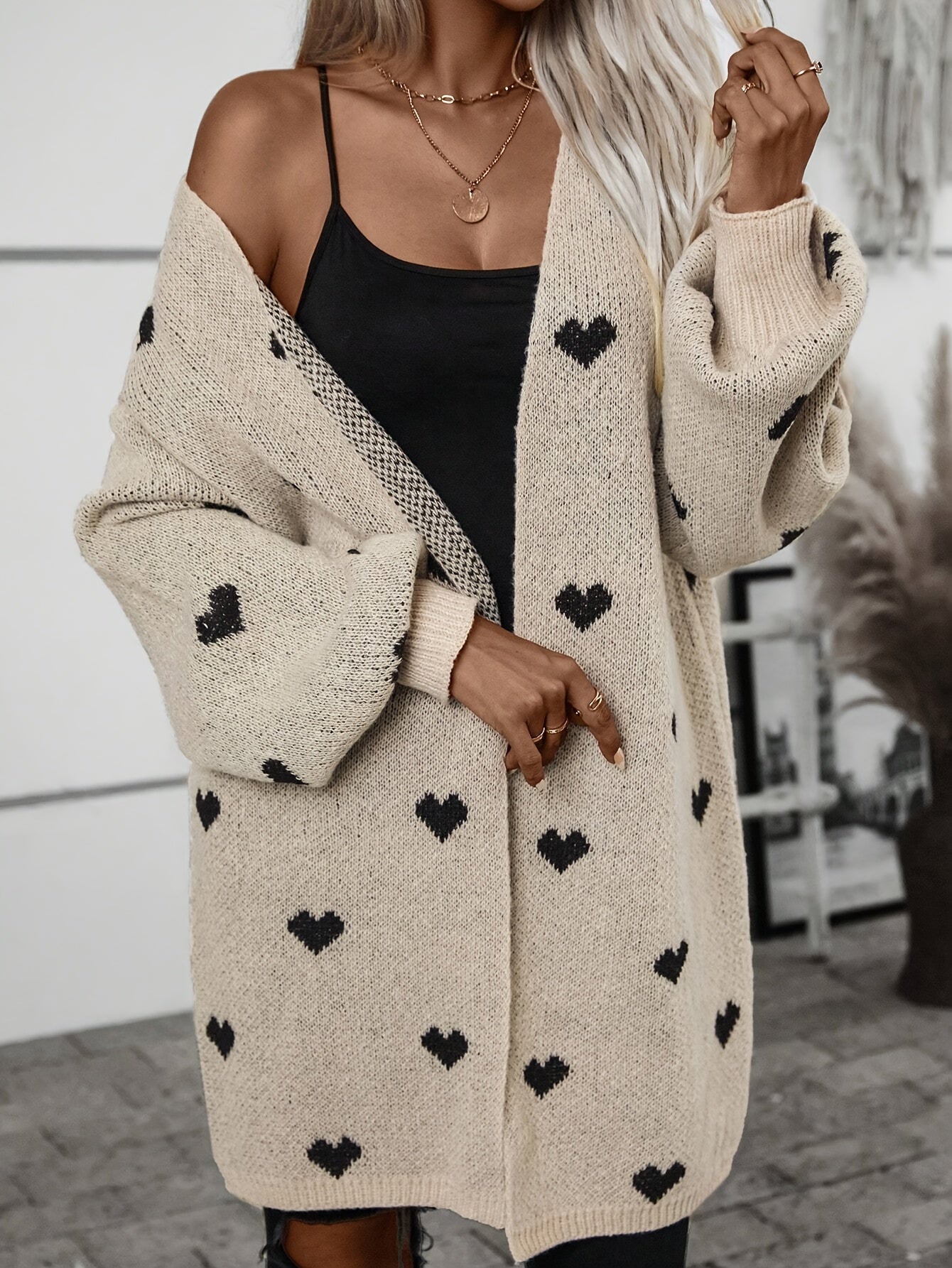 Women's cardigan with heart pattern | Long sleeves 3