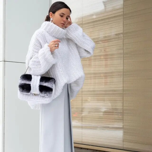 Women's chunky knit turtleneck sweater | winter 3