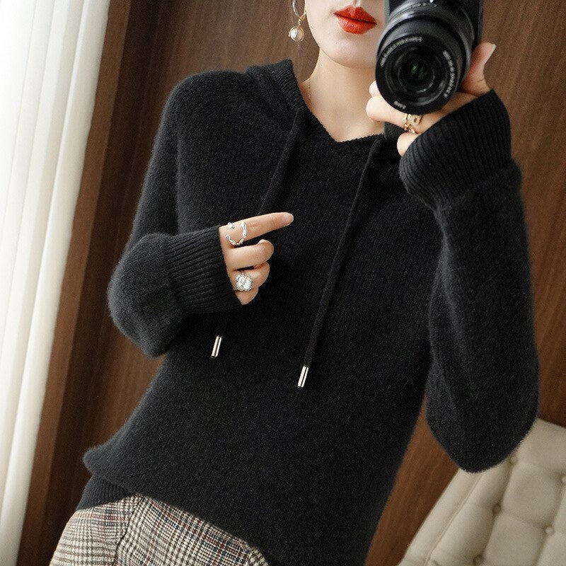 Women's long-sleeved hoodie | Knit 1