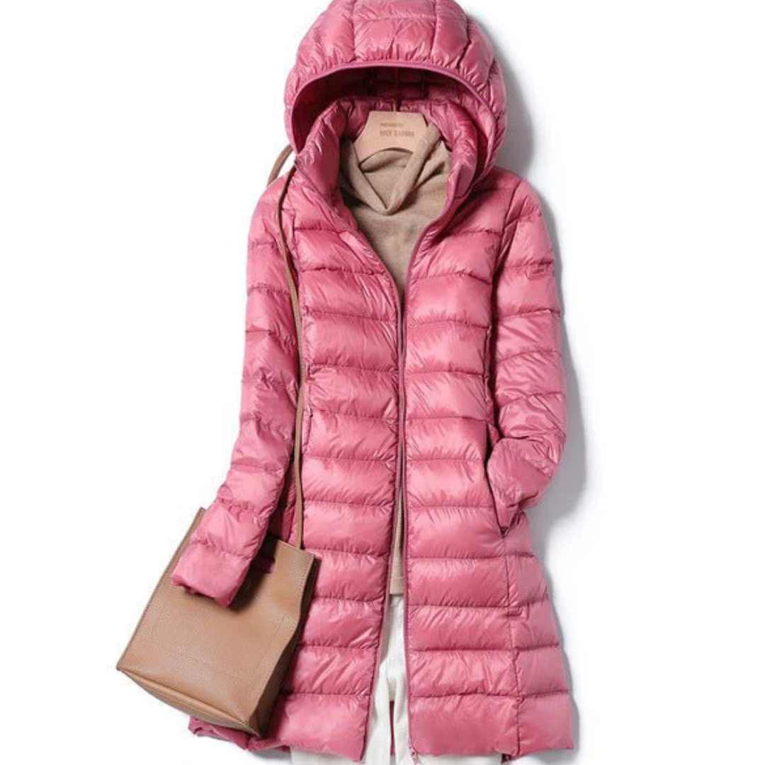 Women's long winter buffer jacket | Hood 6