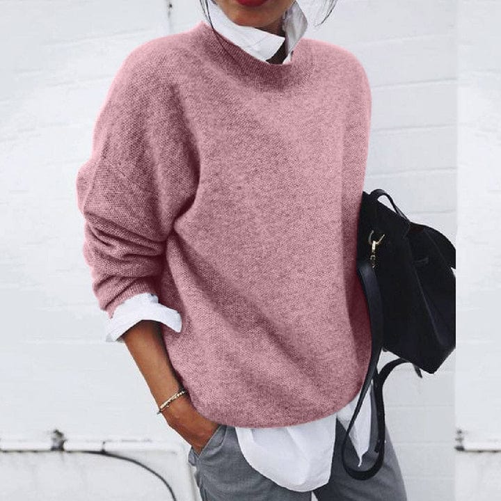 Women's round-neck knitted sweater | Long sleeves 1