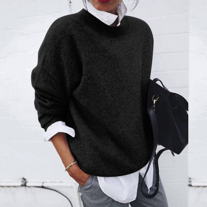 Women's round-neck knitted sweater | Long sleeves 2