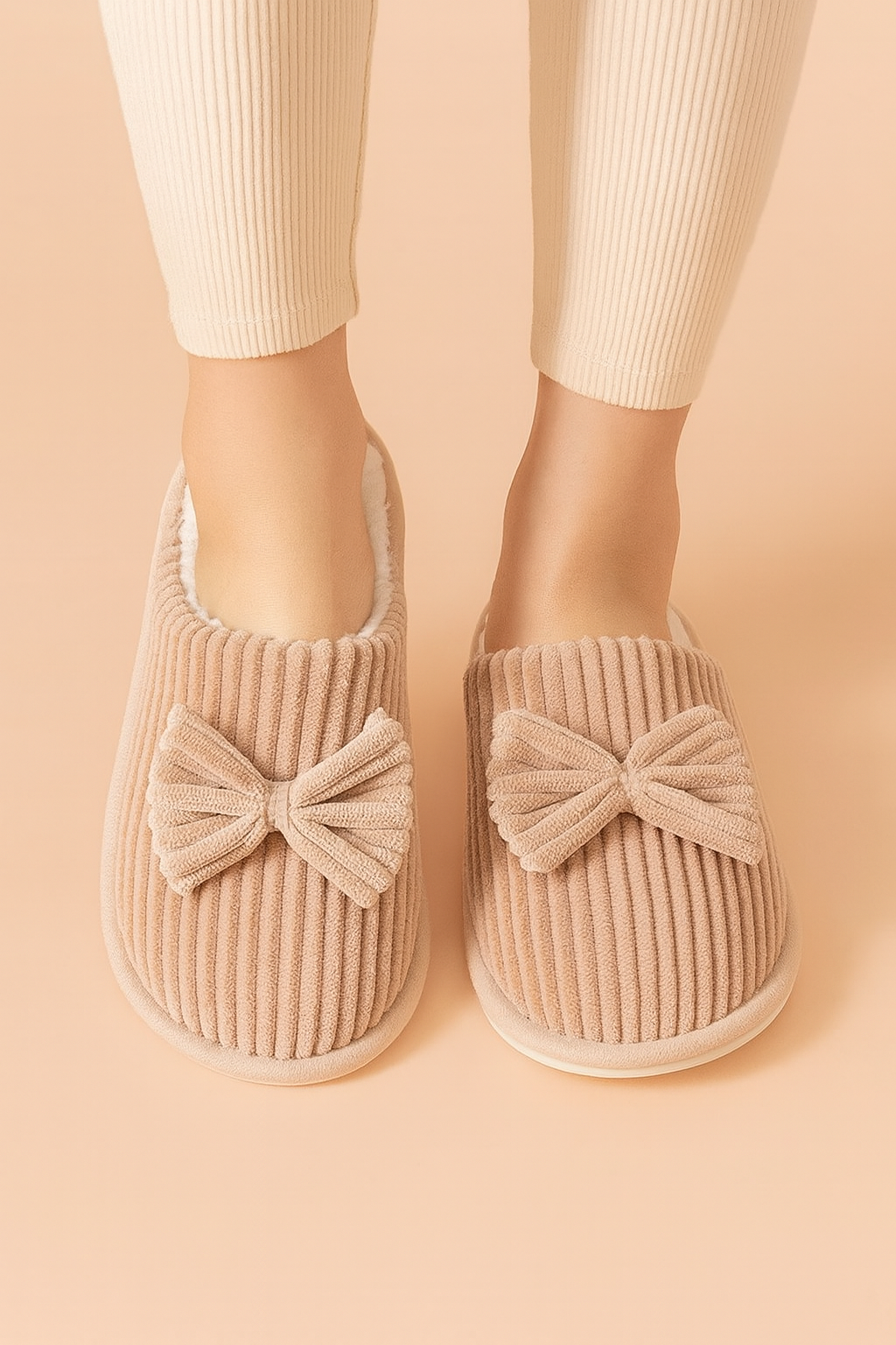 Women's slippers with a bow | Warm, soft, and comfortable house slippers 0