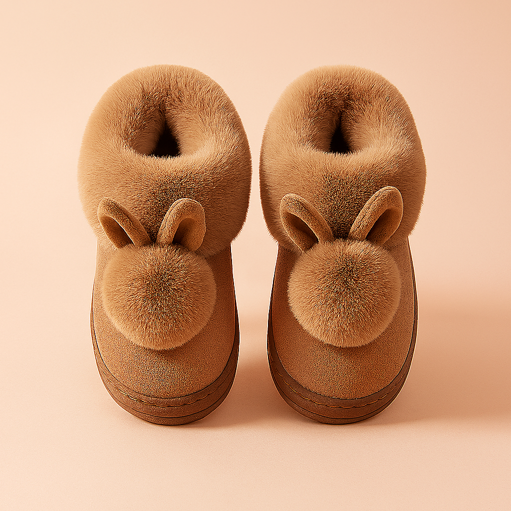 Women's slippers with a rabbit motif for winter | Warm and cute 1