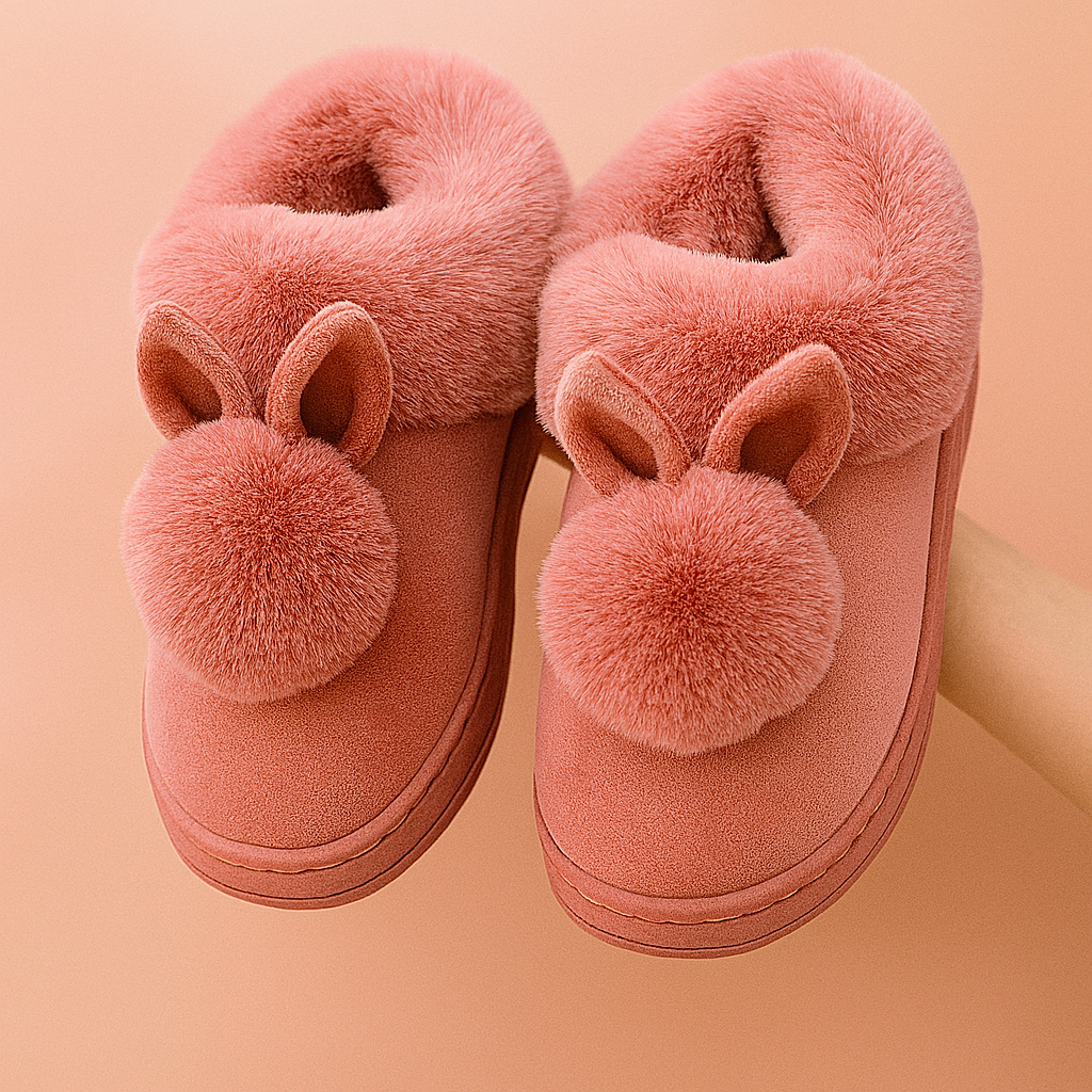 Women's slippers with a rabbit motif for winter | Warm and cute 2