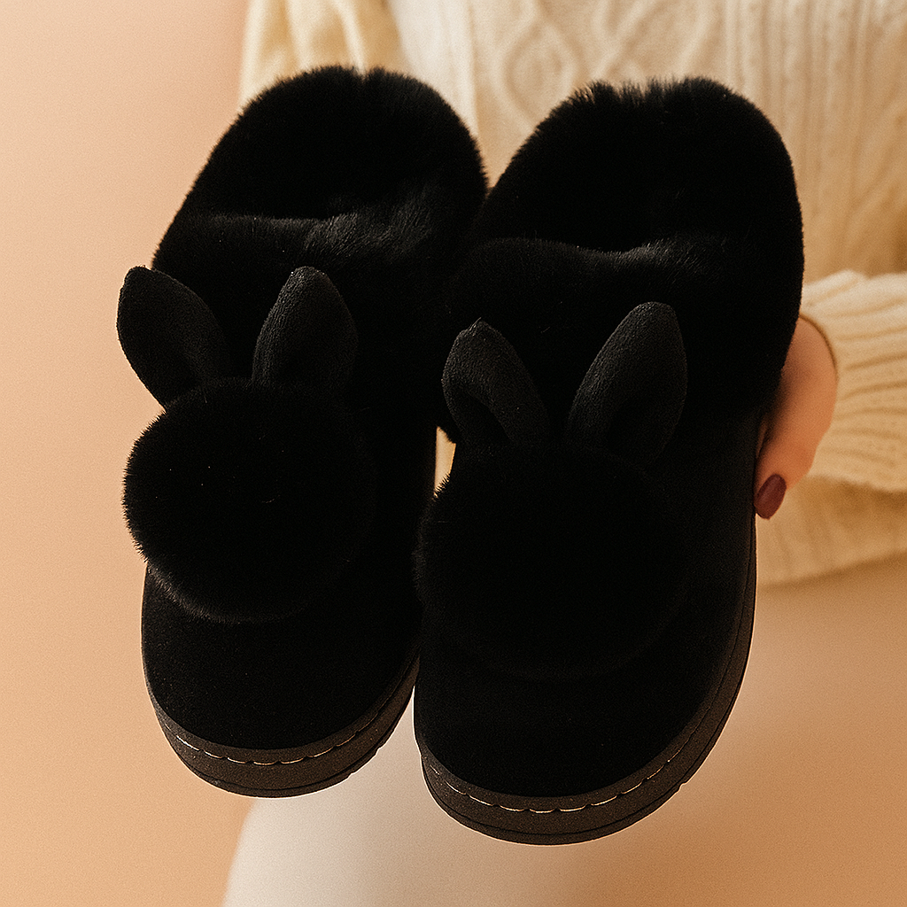 Women's slippers with a rabbit motif for winter | Warm and cute 3