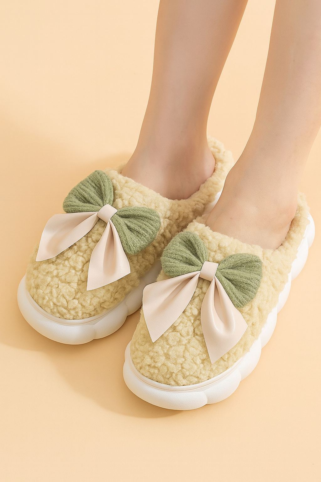 Women's slippers with bow | Soft, warm, and non-slip house slippers for winter 2