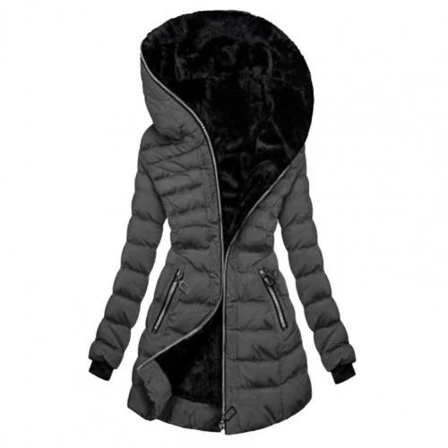 Women's zipper buffer long arm jacket | Hood 0