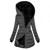Women's zipper buffer long arm jacket | Hood 0