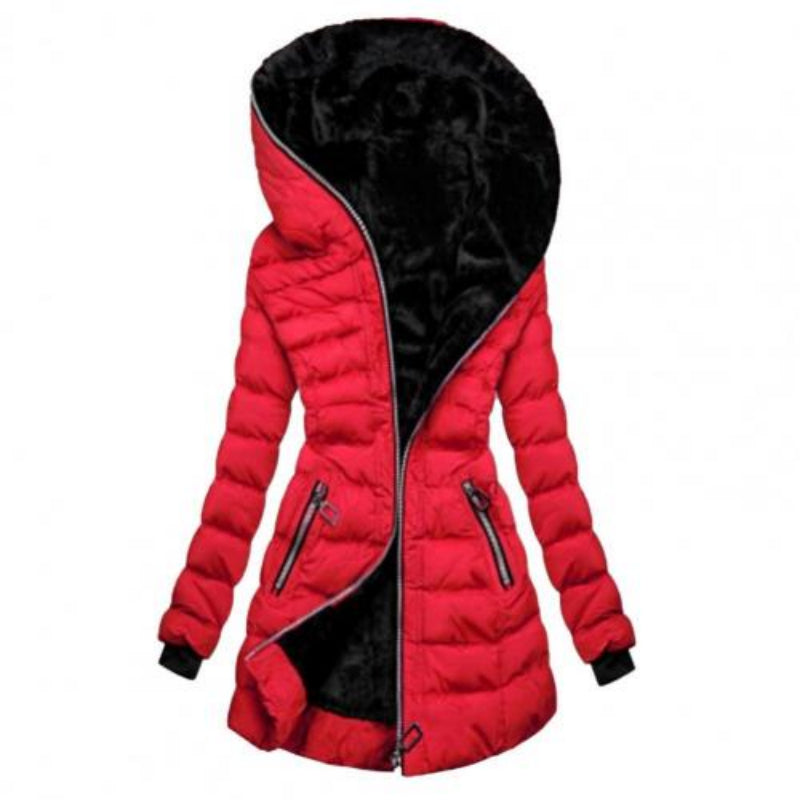 Women's zipper buffer long arm jacket | Hood 2