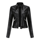 Women's zipper short biker jacket | Long -sleeved 0