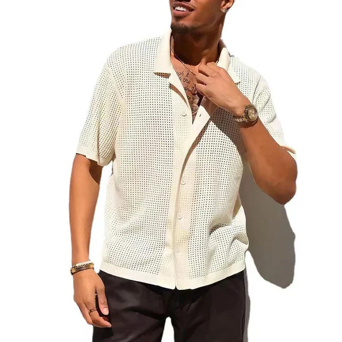 STUART | Crocheted Beach Shirt Men-2
