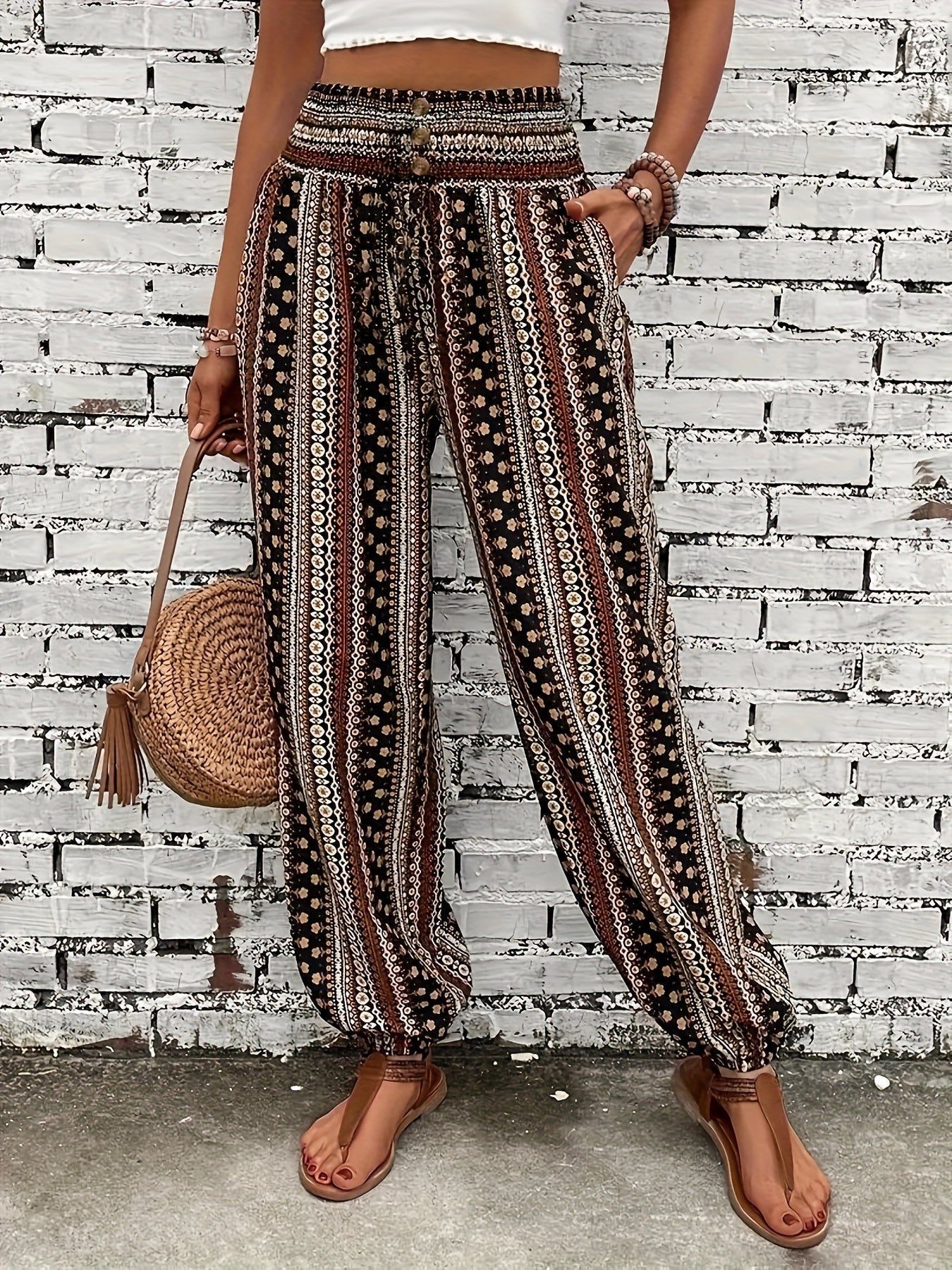 Viviana | Stylish High-Waist Printed Pants-1