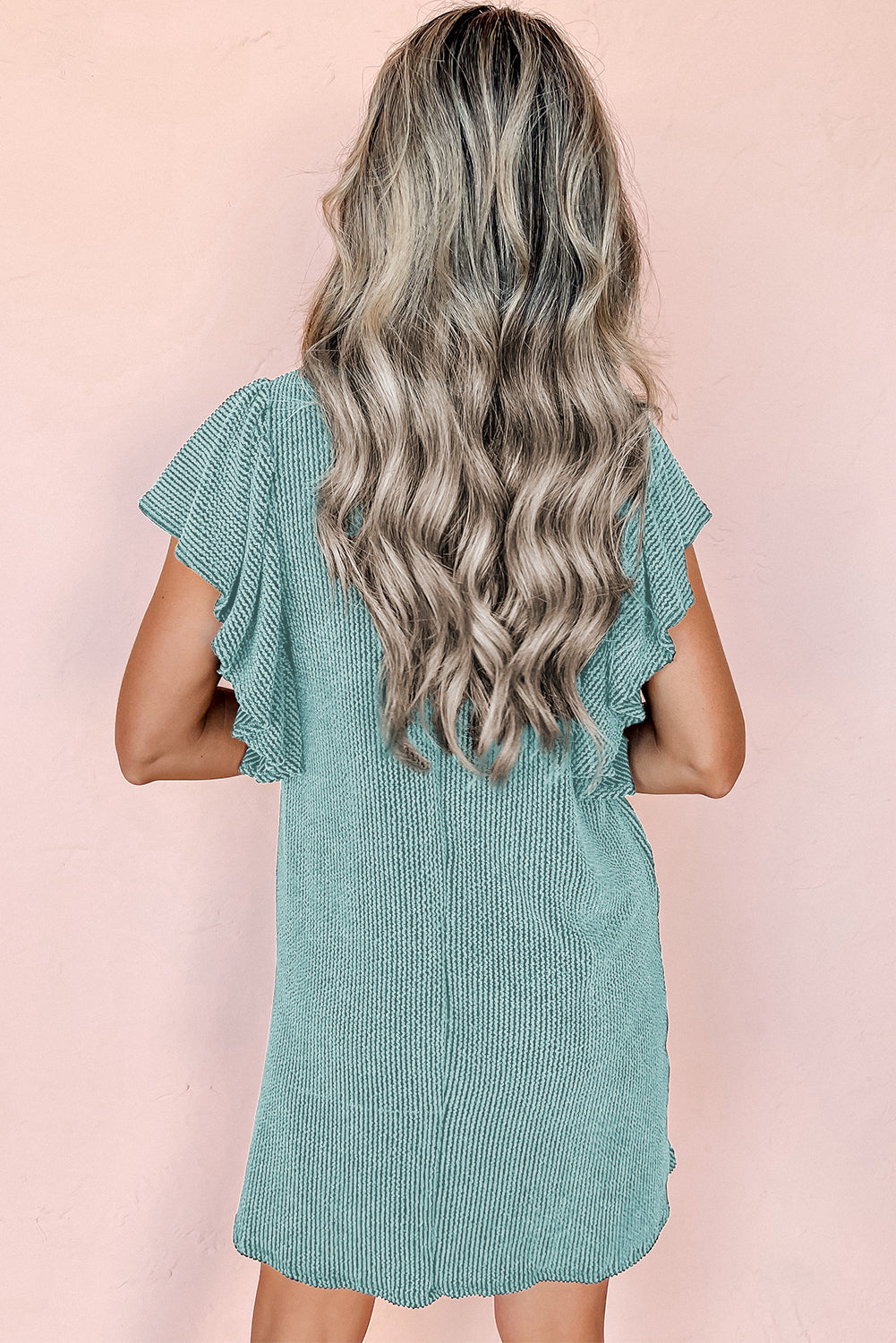 Enchanting Dolphin Mini Dress with Elegant Butterfly Sleeves-2