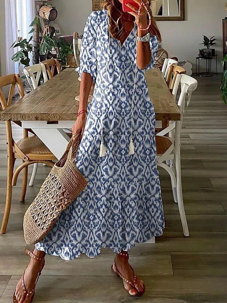 Radiant Ruby Maxi Dress - Perfect for Summer Days-2