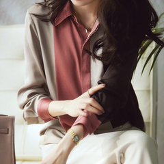 Rosalina | Luxurious Patchwork Striped Blouse-4