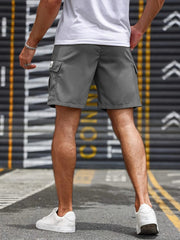 Men’s Cargo Shorts - Elastic Waist - Multiple Pockets - Breathable Lightweight Fabric-4