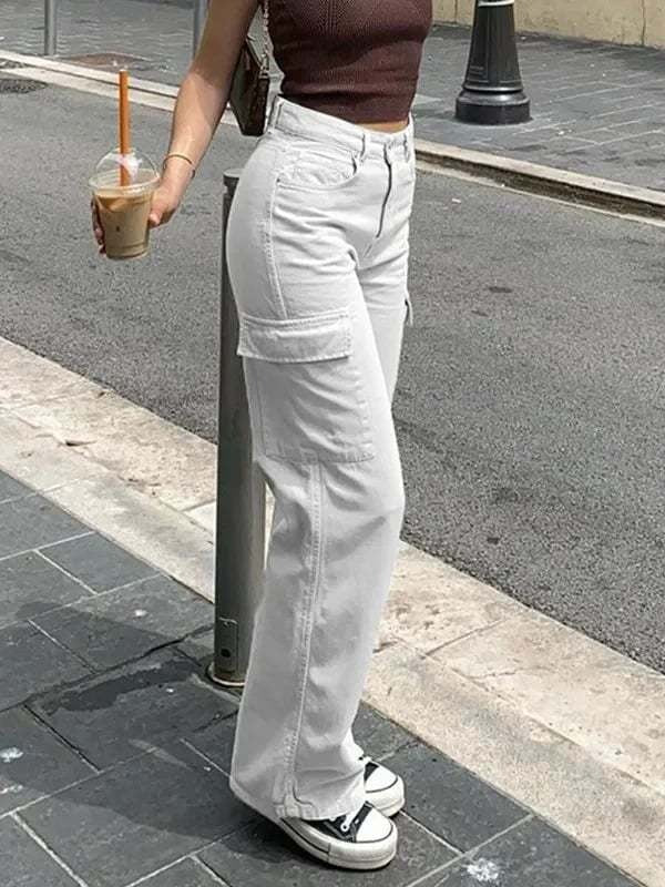 AYLA | Cargo Jeans with Pockets Women-2
