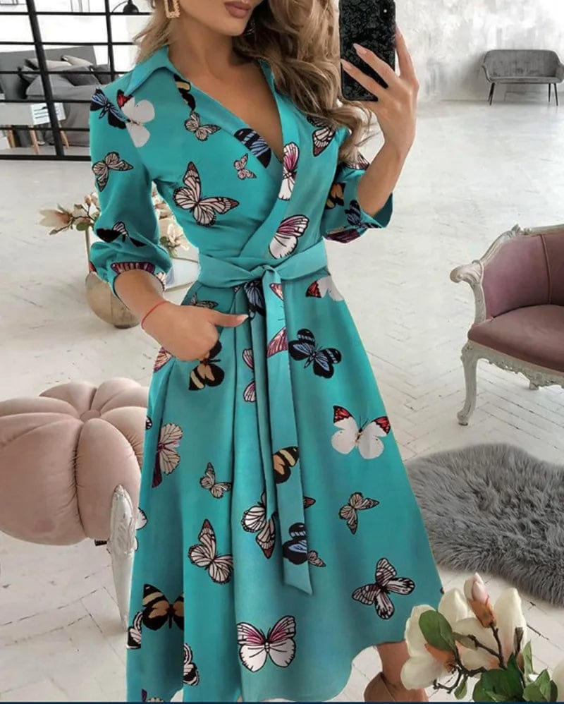 Juliet | Classic V-Neck Midi Dress - Captivating Charm for Formal Affairs-2