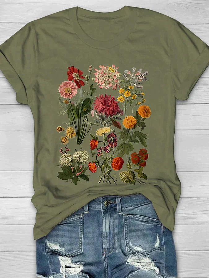 LUELLA | Retro Floral Print T-Shirt-1