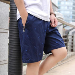 Men’s Casual Shorts - Breathable Cotton Blend - Relaxed Fit - Knee-Length - Zipper Pocket-2
