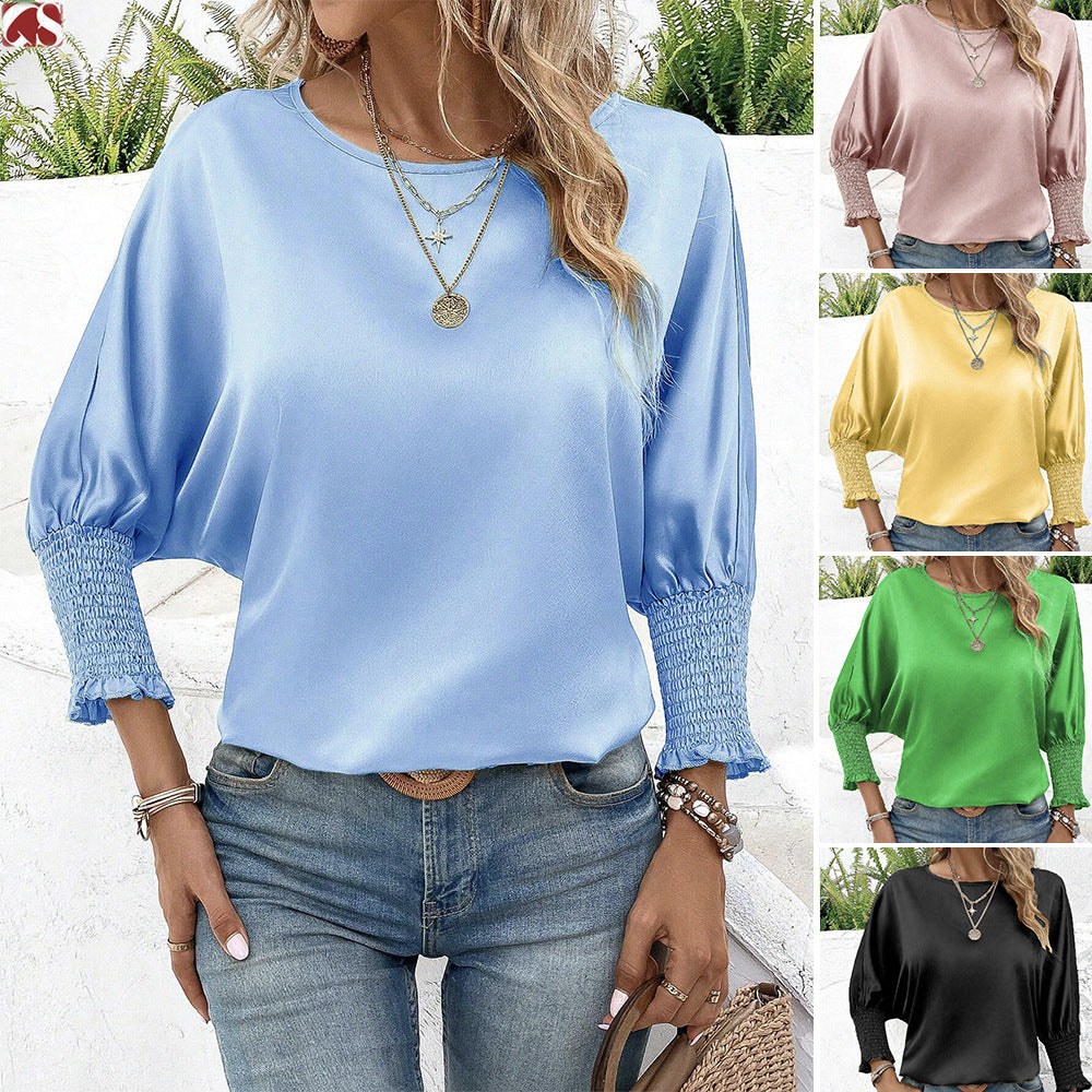 Essentielle Bluse mit Rundhalsausschnitt - Minimalistischer professioneller Stil