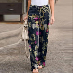FLORA | Elegant Pants with Flowerprint Women-3