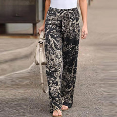 FLORA | Elegant Pants with Flowerprint Women-2