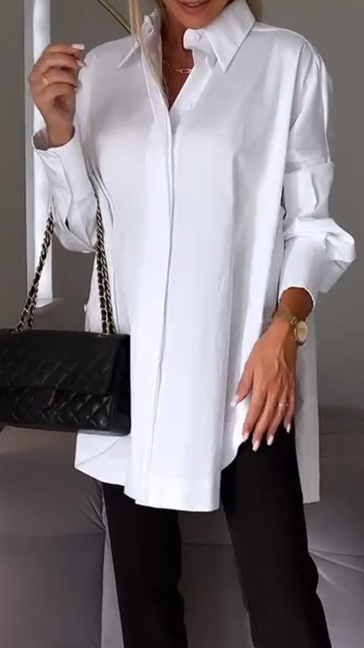 AMY | Sophisticated Lapel Shirt for Women-3