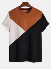 LANCE | Color Block Corduroy T-Shirt for Men-1