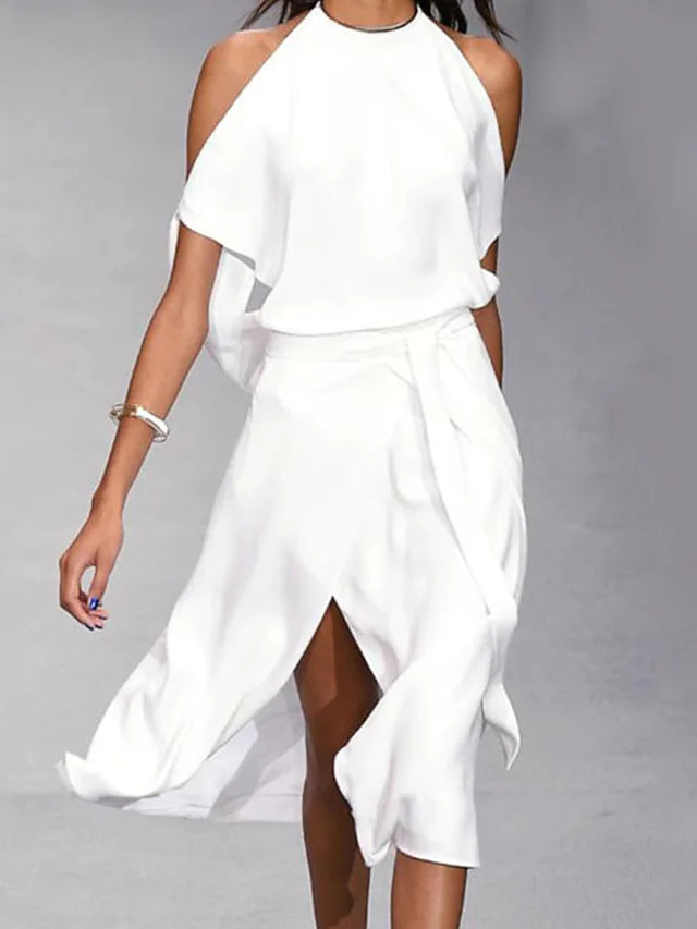 Charlotte | Casual Off-Shoulders Midi Dress-3