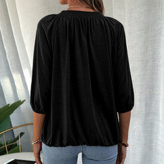 DELILAH | Versatile Classic Crew Neck Shirt-3