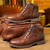 Men's Leather Zipper Dress Boots – Elegant and Durable Footwear-1