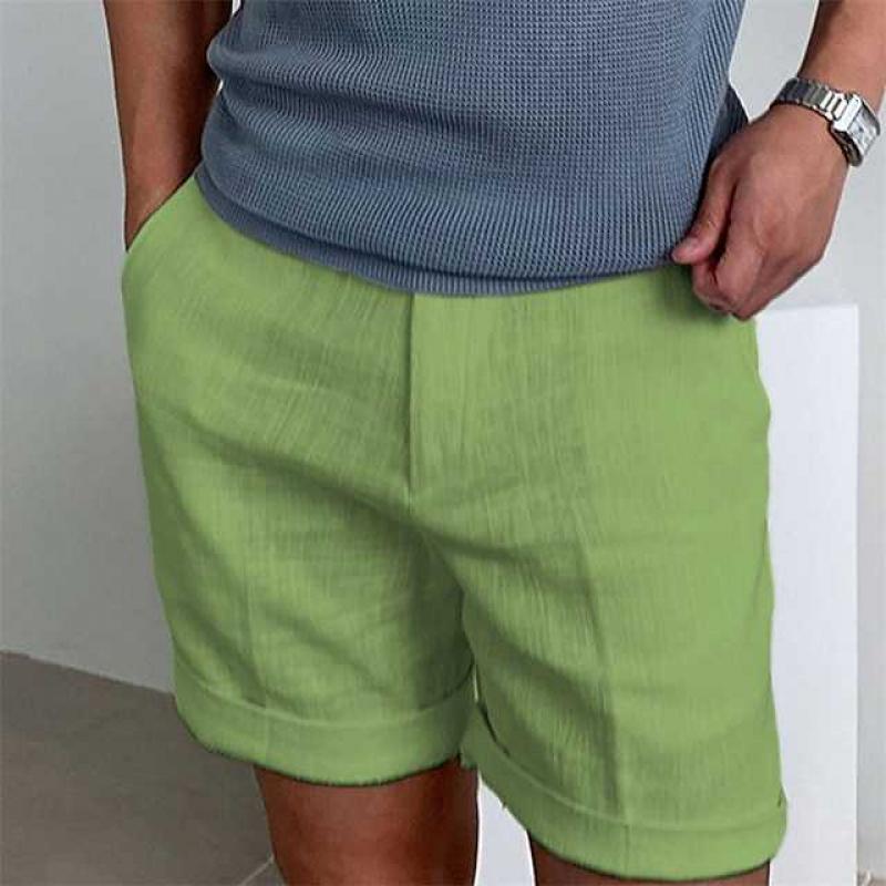 Men’s Linen Shorts – Relaxed Fit – Cuffed Hem – Lightweight Breathable Fabric-5