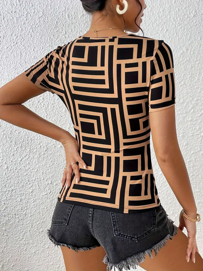 ANNA | Elegant T-shirt with neckline cut-3