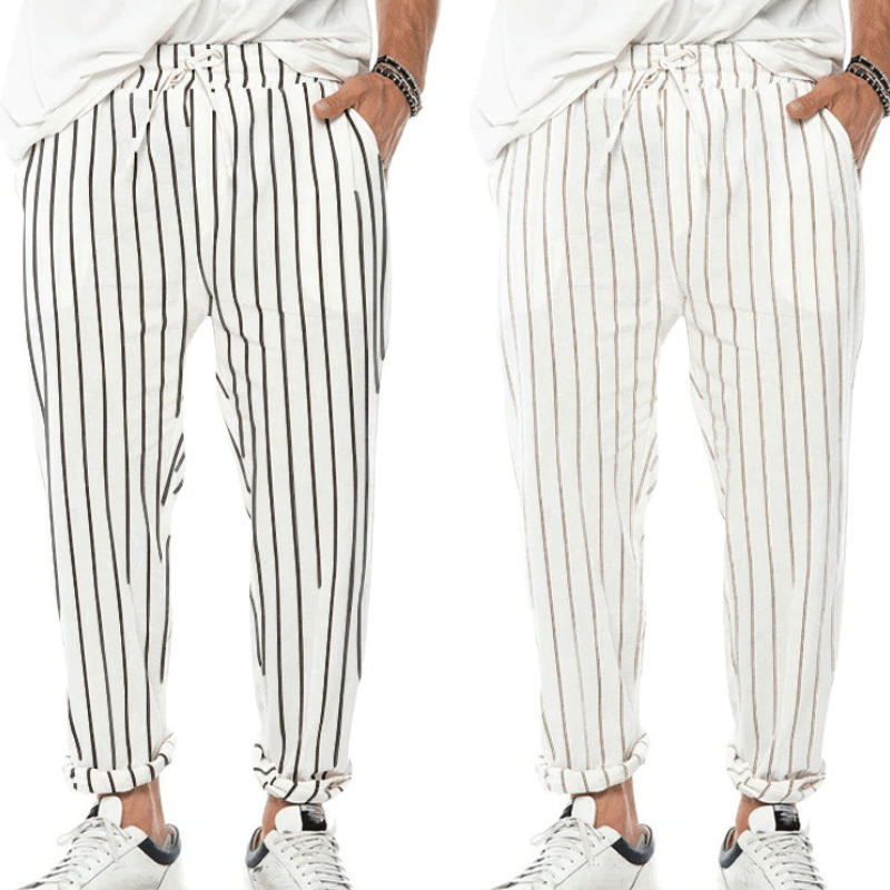 Jeroen | Casual striped pants with tensile cord for men-4