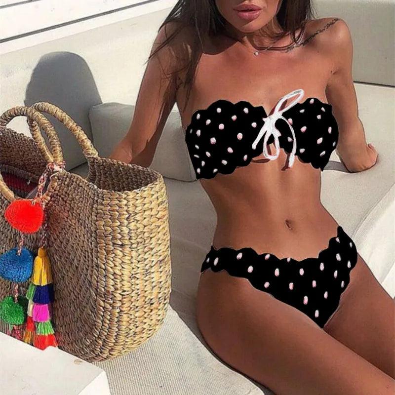 CATH | Chic Strapless Polkadot Bikini for Effortless Style-6