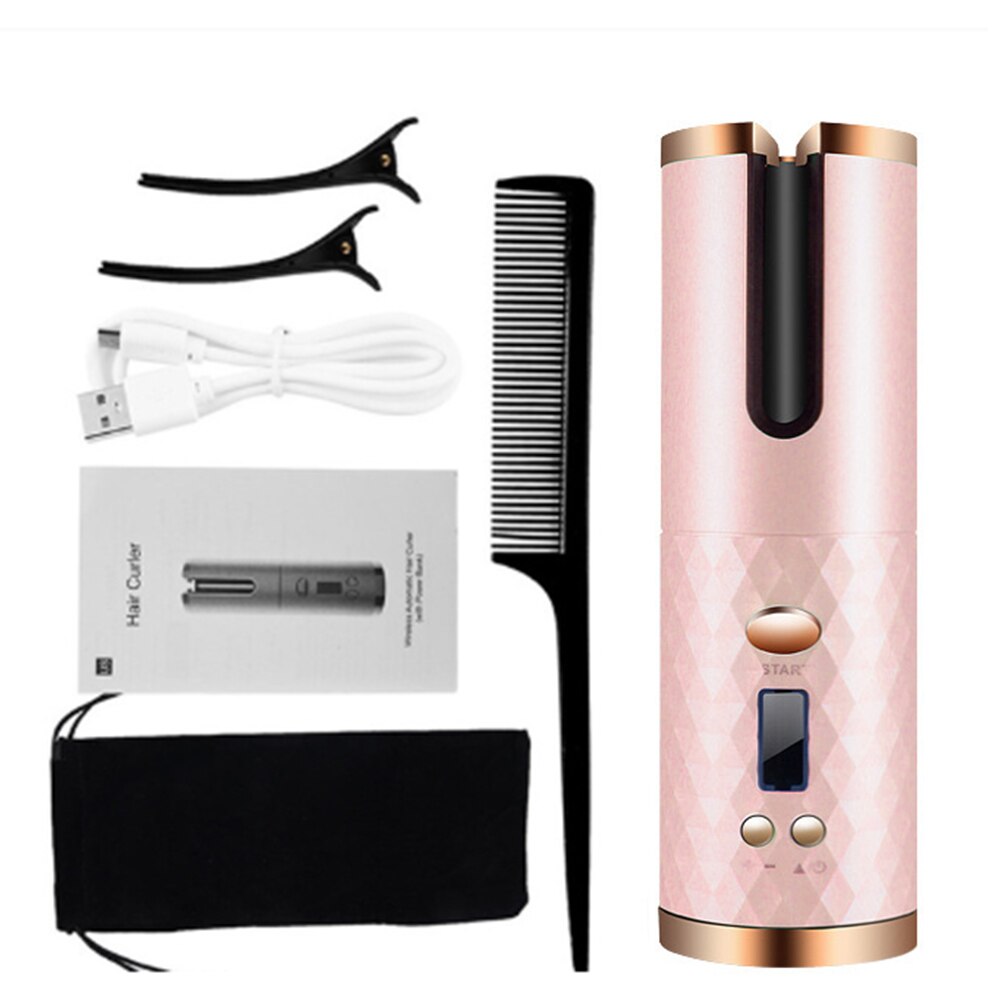 Cordless Tourmaline Ceramic Barrel Auto Hair Curler-3