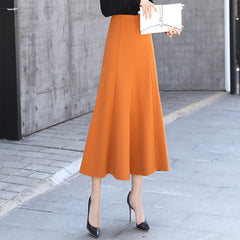 Cotton Blend A-Line Maxi Skirt
