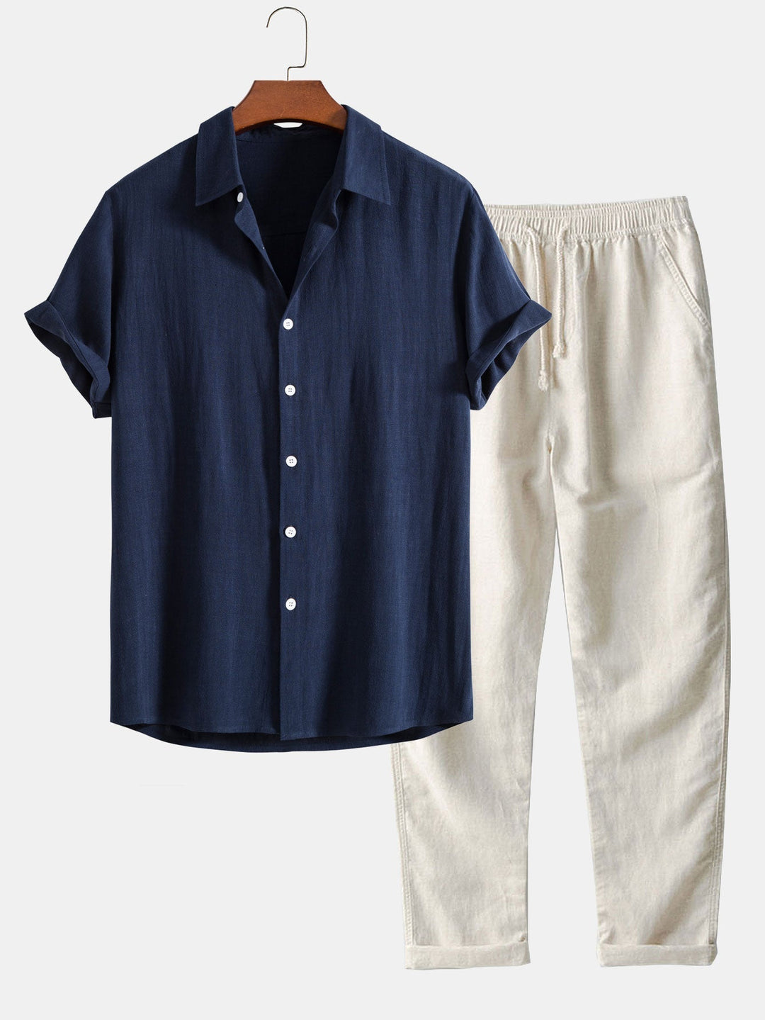 Stylish Men's Two-Piece Set: Shirt and Pants Combo-1