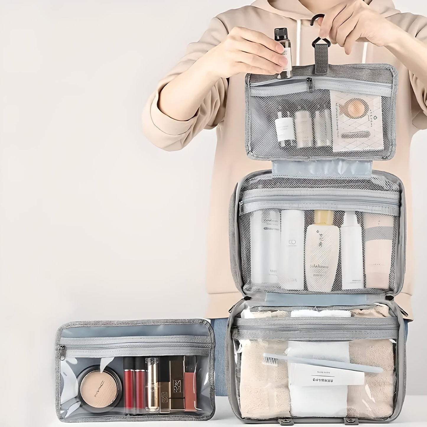 Sam | Compact & Spacious Travel Toilet Organizer with Multiple Compartments 3