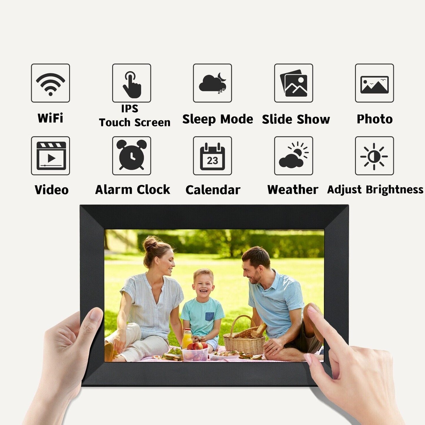 10.1-inch WiFi Digital Photo Frame with 1080P HD Touch Screen 3