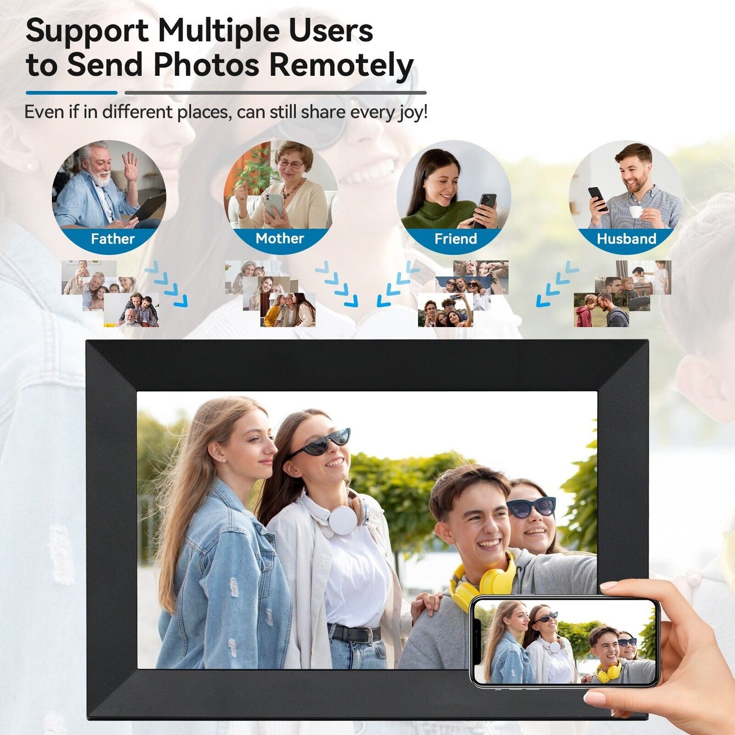 10.1-inch WiFi Digital Photo Frame with 1080P HD Touch Screen 5