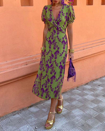 Hazel | Flattering Elegant Puff-Sleeve Dress-3