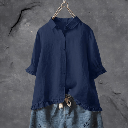  ANN | Stylish Loose-Fit Button-Down Shirt-1