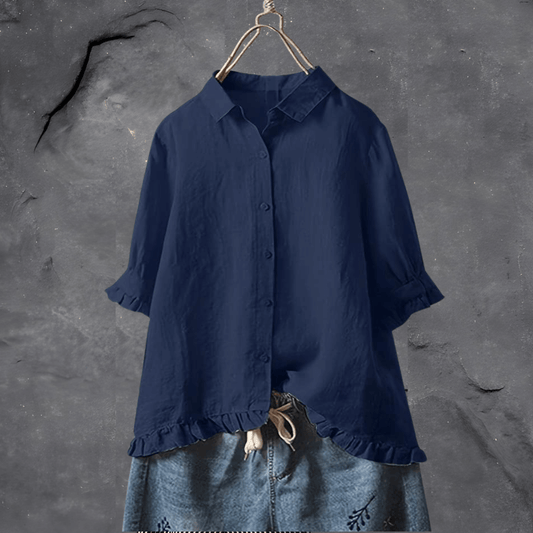  ANN | Stylish Loose-Fit Button-Down Shirt-1