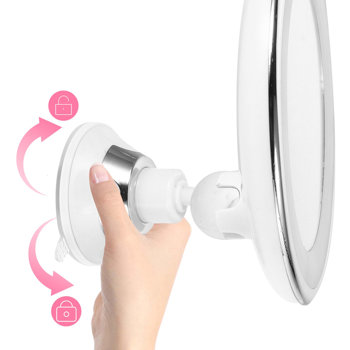 10x Magnifying LED Vanity Mirror 360° Rotation with Lights-5